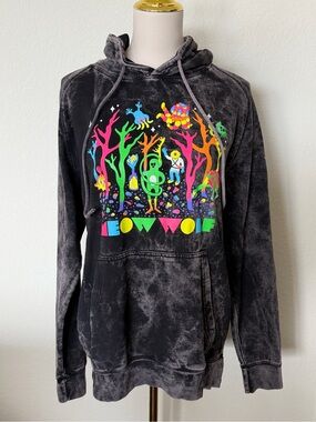 Meow Wolf Neon Coral Forest Hoodie – Size M